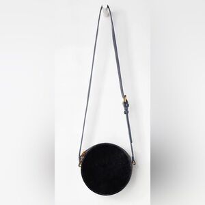 Lulus Round Of Applause Slate Blue Velvet Circle Purse